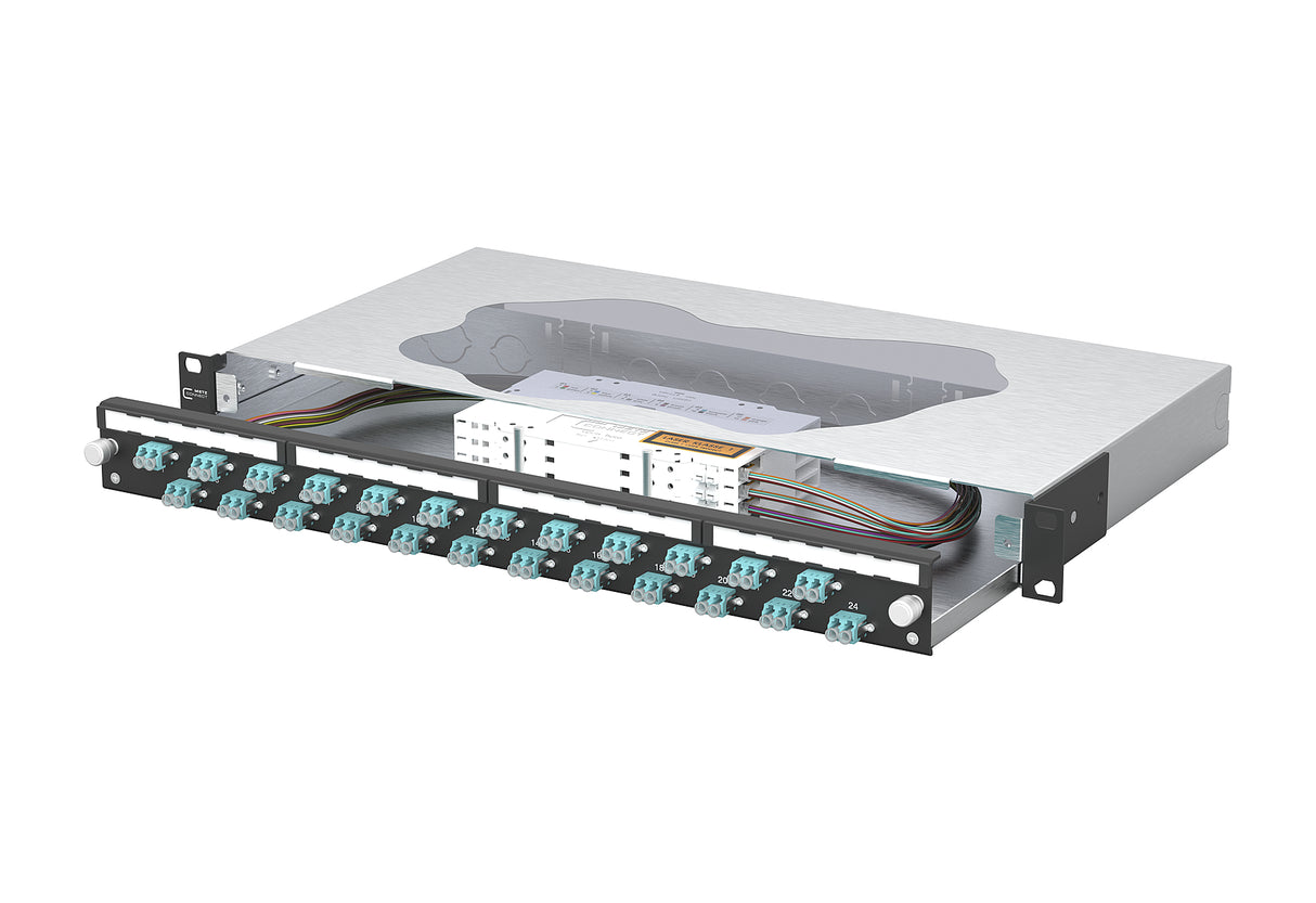 METZ CONNECT LWL-Patchpanel 24f LC-D OM3 1504657724-B 482,6mm(19), 1HE