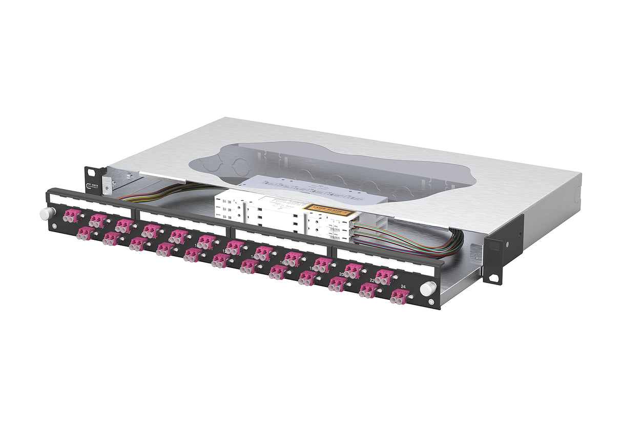METZ CONNECT LWL-Patchpanel 24f LC-D OM4 1504677524-B 482,6mm(19), 1HE
