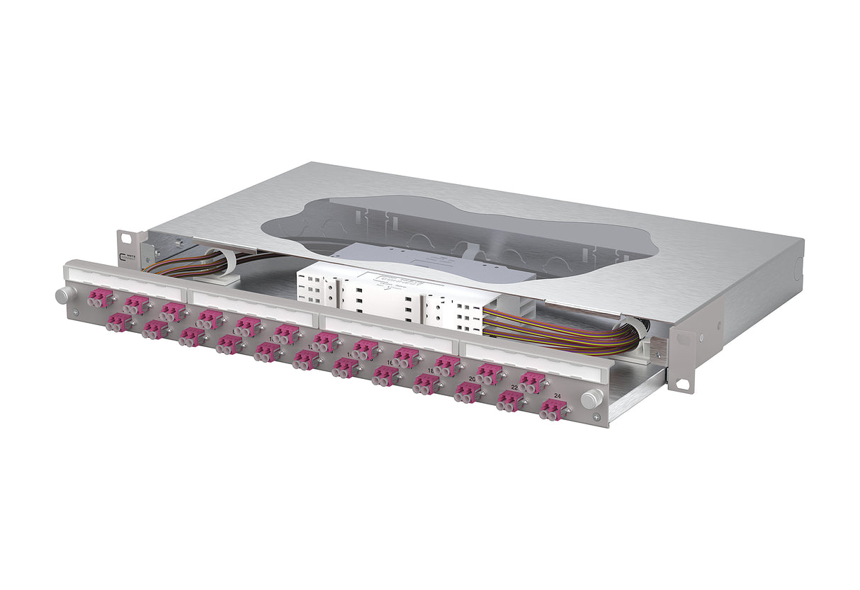 METZ CONNECT LWL-Patchpanel 24f LC-D OM4 1504677524-E 482,6mm(19), 1HE max:24f