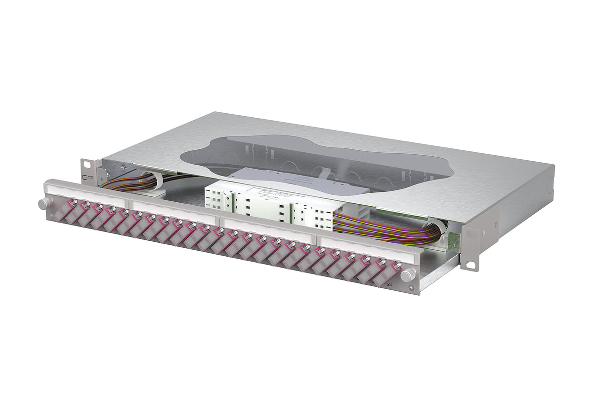 METZ CONNECT LWL-Patchpanel 24f SC-D OM4 150467BB24-E 482,6mm(19), 1HE max:24f