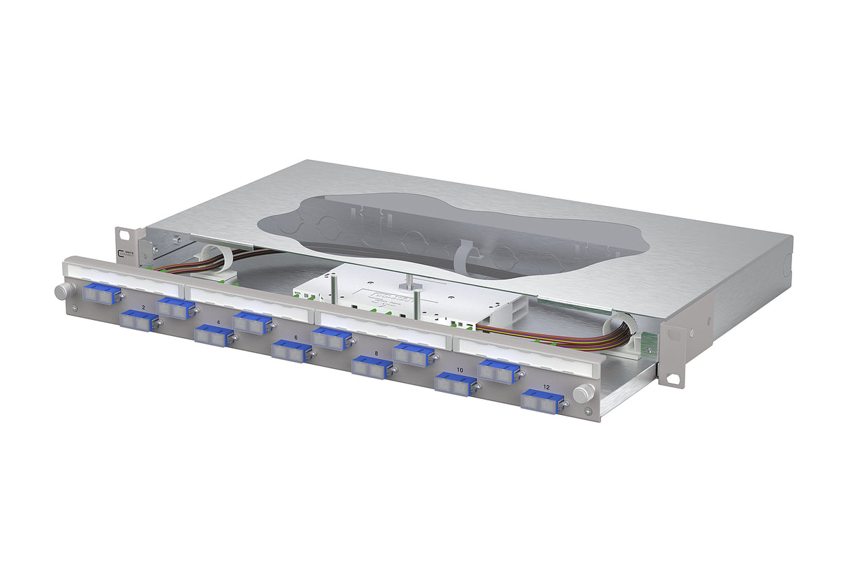 METZ CONNECT LWL-Patchpanel 12f SC-D OS2 150469E212-F 482,6mm(19), 1HE max:12f