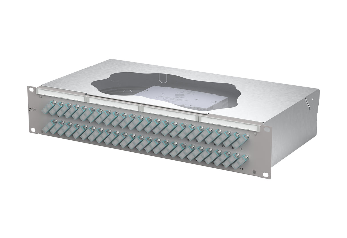 METZ CONNECT LWL-Patchpanel 48f SC-D OM3 150485BA48-E 482,6mm(19), 2HE max:48f