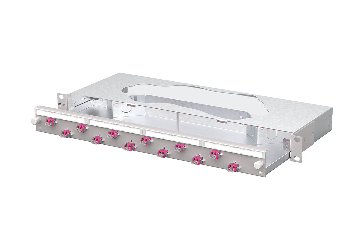 METZ CONNECT LWL-Patchpanel 12f LC-D OM4 1504907512-F 482,6mm(19), 1HE max:12f