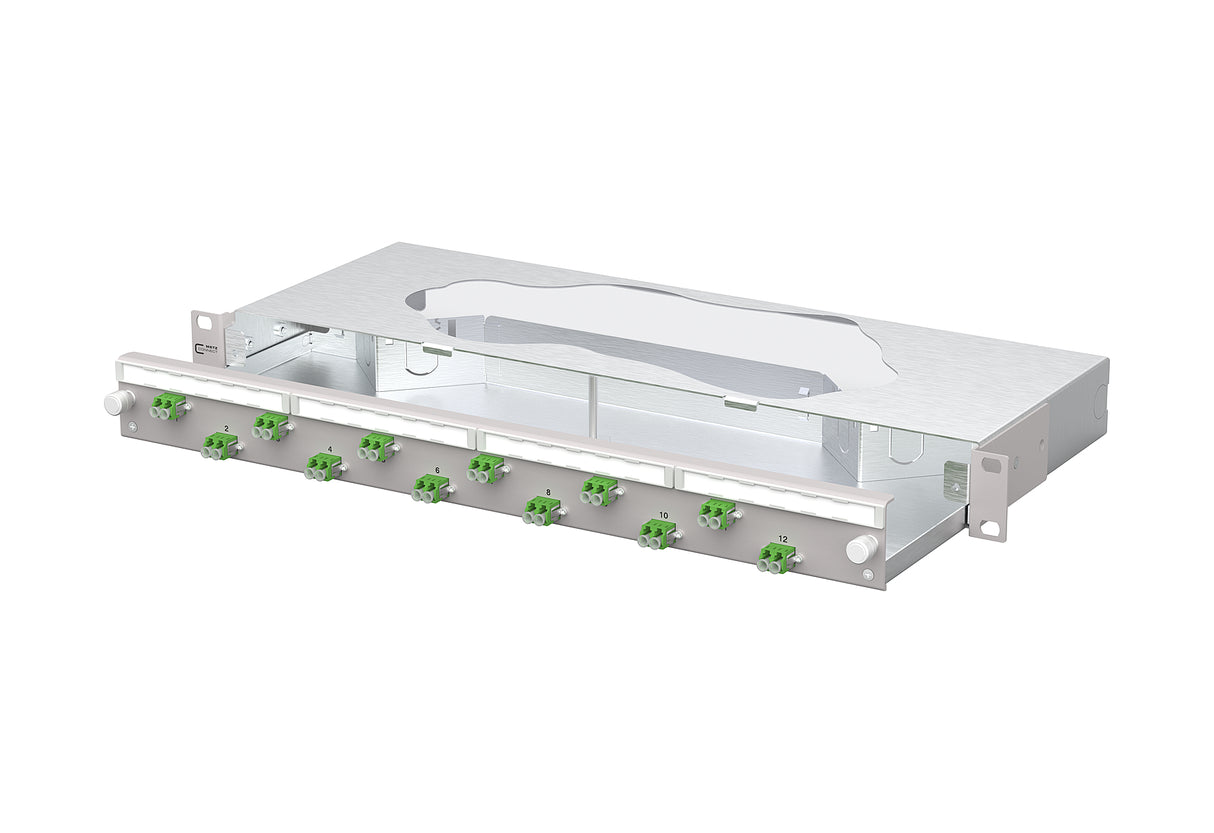 METZ CONNECT LWL-Patchpanel APC 12f LC-D 1504907612-F 482,6mm(19), 1HE OS2