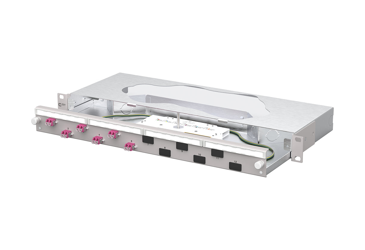 METZ CONNECT LWL-Patchpanel 6f LC-D OM4 1504977506-F 482,6mm(19), 1HE max:12f