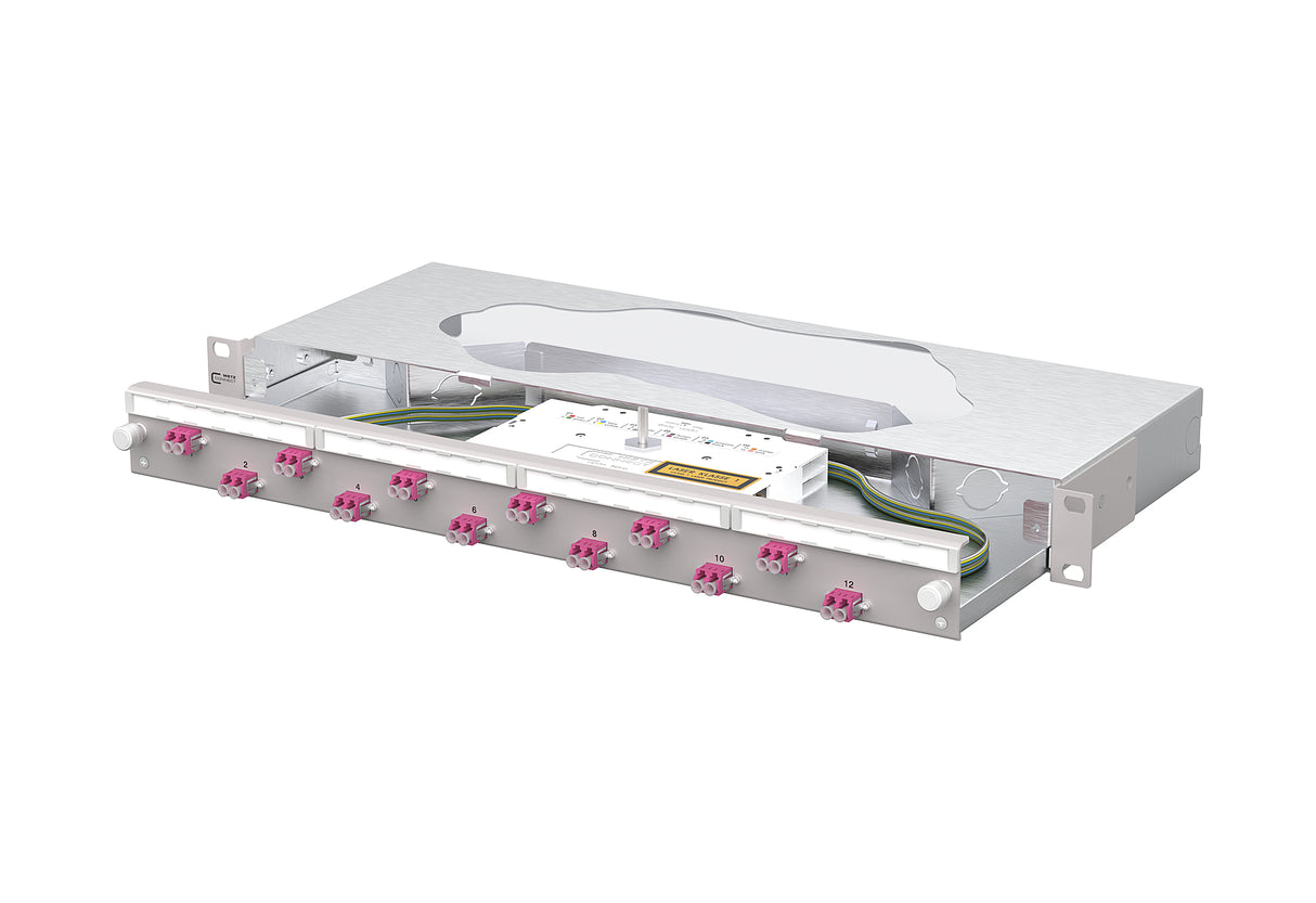 METZ CONNECT LWL-Patchpanel 12f LC-D OM4 1504977512-F 482,6mm(19), 1HE max:12f
