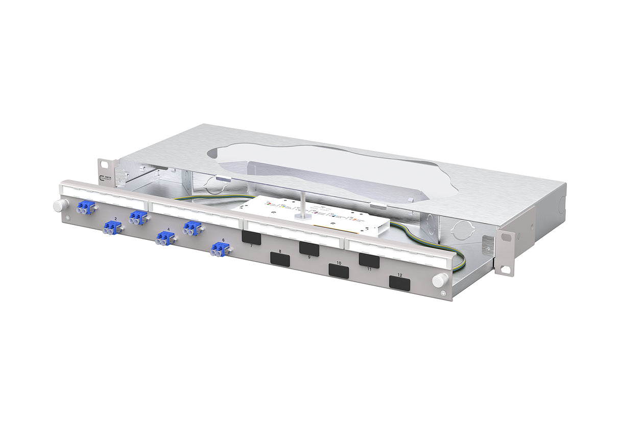METZ CONNECT LWL-Patchpanel 6f LC-D OS2 1504997406-F 482,6mm(19), 1HE max:12f