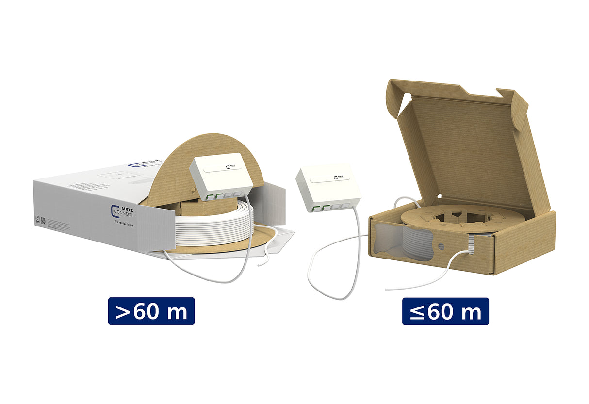 METZ CONNECT LWL-Anschlussdose 4xLC AP 150C049HK0015E UP ws ger Wickelvorrat
