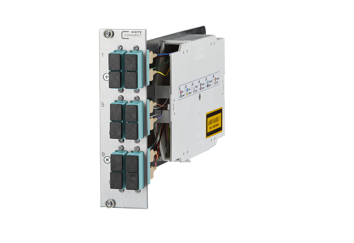 METZ CONNECT LWL-Frontplatte 6f SC-D OM3 1528S5BA061E 482,6mm(19), 3HE max:6f