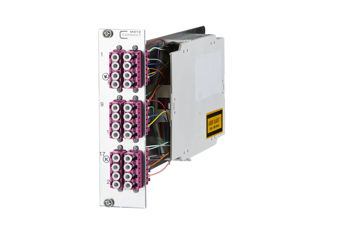 METZ CONNECT LWL-Frontplatte 6f LC OM4 1528S779061E 482,6mm(19), 3HE max:6f