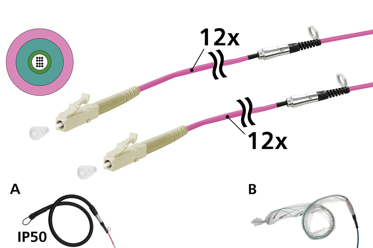 METZ CONNECT LWL-Patchkabel LC 50/125 vi 152U127JJ5020G OM4 20m