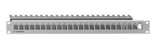 RUTENBECK Modulträger 1HE 24Ports Schirm PP-UM A-24/1 RAL7035 44x483x108mm