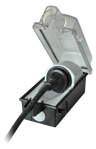 BACHMANN Steckdose 1f sw AP m.BS Klappd 924.349 abschl IP44