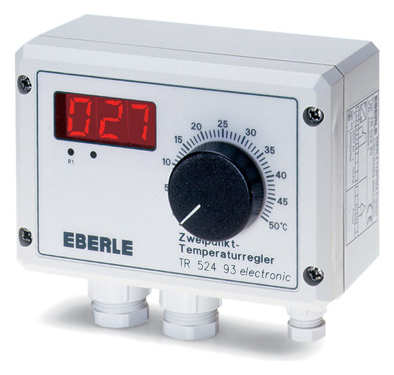 EBERLE Raumthermostat 230V 10A Wechsler TR 524 93 IP54 m.Display Sensor extern