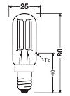 OSRAM LED-Röhrenlampe FM E14 4,9W 2700K LED Special T26 55 300° Fil 4.9W 82 ws