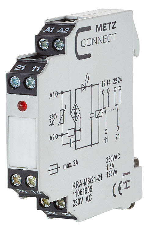METZ CONNECT Schaltrelais 230V/AC 2W 11061905 IP20 11,2x60x60mm Schraub