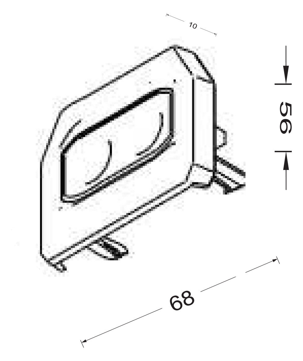 REGIOLUX Endkappe ws Kst L10,5mm H55,5mm SRTES vw RAL9016 B68,47mm