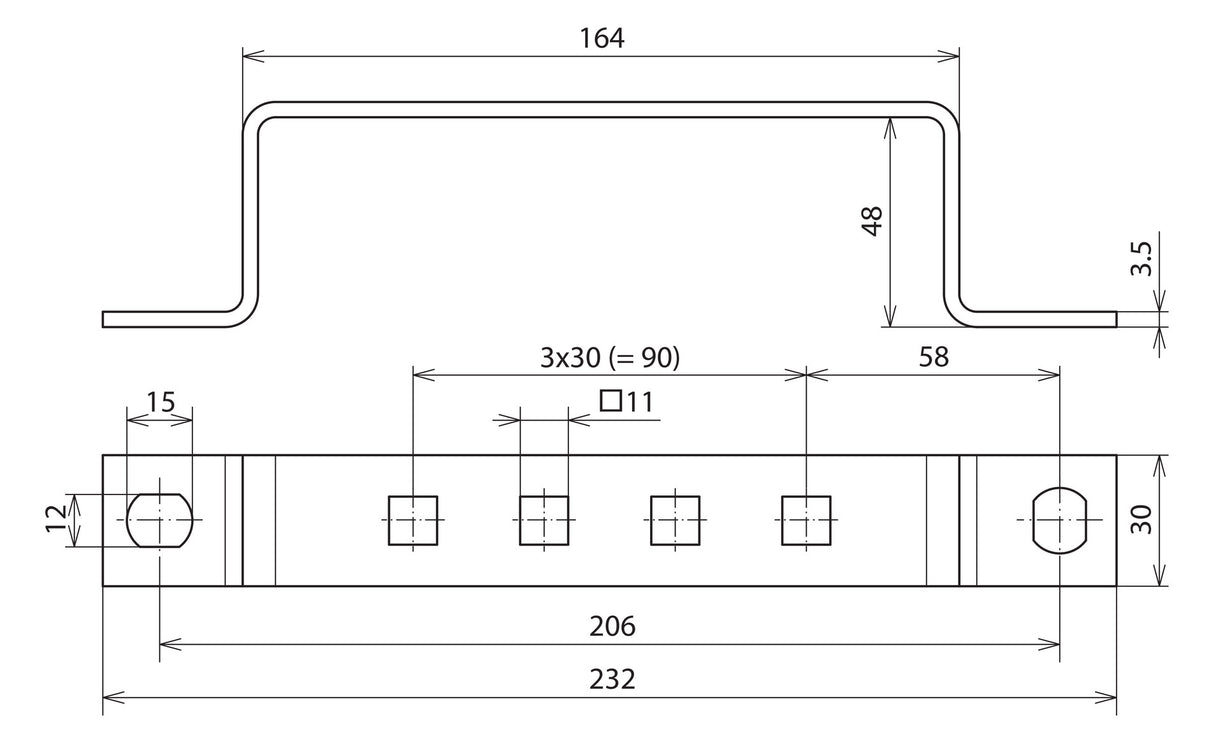 DEHN SE Erdungsschiene V2A ES 4AP 11X11 V2A