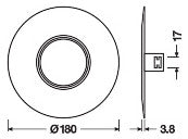 LEDVANCE Reduzierring sw ST 180mm H3mm SP RING D180 BK