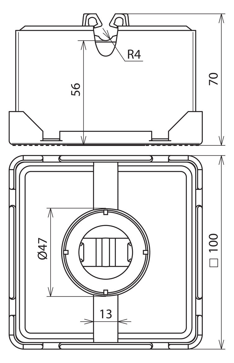 DEHN SE Dachleitungshalter Flachd m.Clip DLH FB 8 LO 100X100X70 klemmb Kst beton