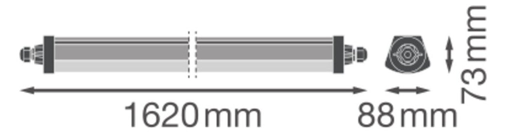 LEDVANCE LED-Feuchtraumleuchte 42W 3000K DP FLEX DA 1500 P 42W 830 IP66 6800lm
