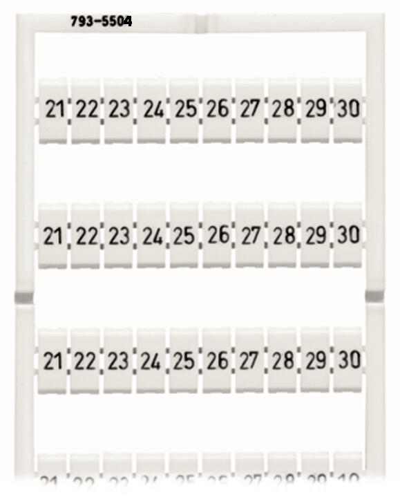 WAGO Klemmenmarkierung ws RM=5mm 21-30 Serie 793 793-5504 horiz