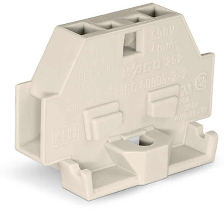 WAGO Klemmleiste 0,5-4qmm 23A 1p 7mm lgr Serie 262 262-130 Thermopl Federzug