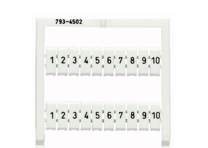 WAGO Klemmenmarkierung ws RM=4mm 1-10 Serie 793 793-4502 horiz