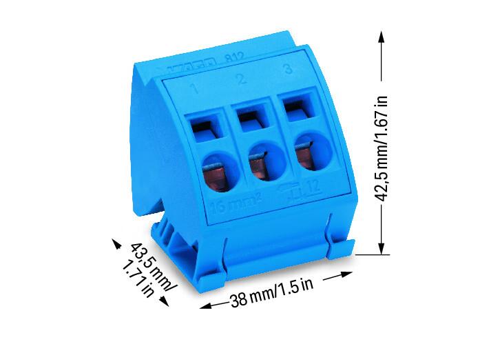 WAGO Sammelschienenklemme 96A 16qmm Serie 812 812-114 3/10mm B38mm