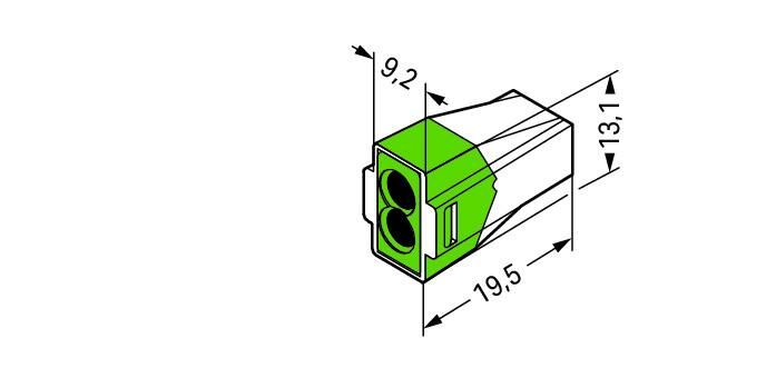WAGO Steckklemme 2f 400V 24A 0,75-2,5qmm 773-112 gn f.Massivleit