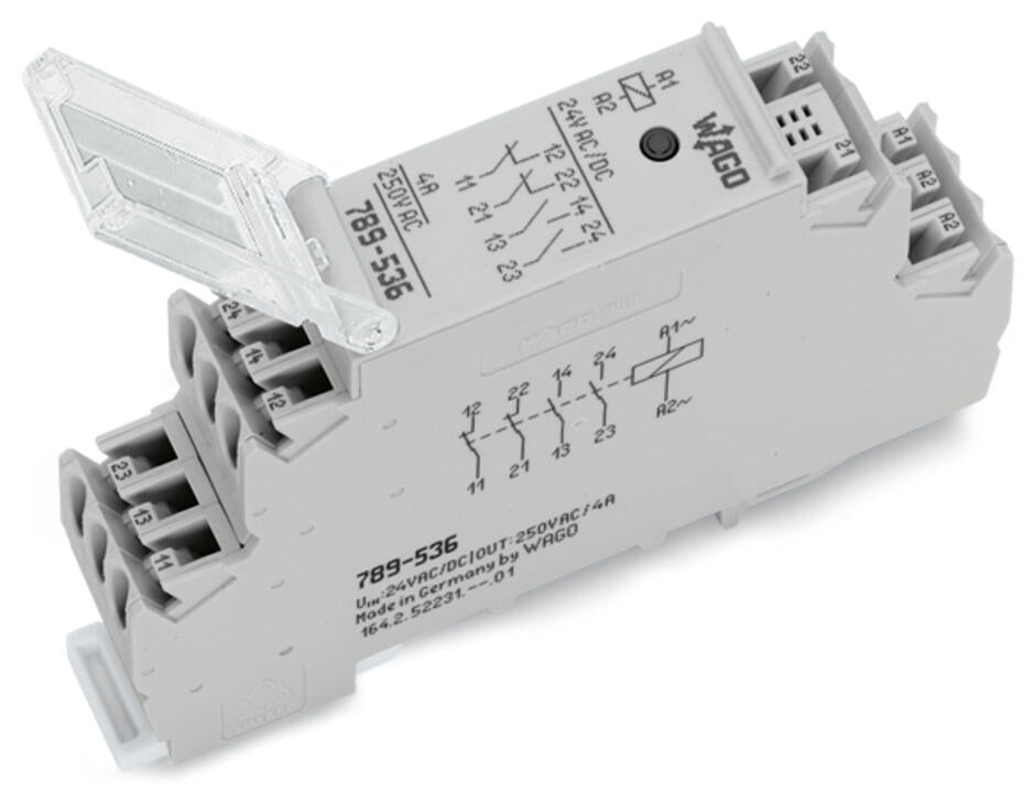 WAGO Schaltrelais 24V/AC 4S IP20 Serie 789 789-552 17,5x55x90mm Federzug