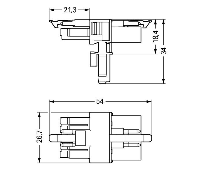 WAGO T-Verteiler PA 5Eing 5p 10Ausg 400V Serie 890 890-671 16A IP20 hfr