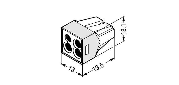 WAGO Steckklemme 4f 400V 24A 0,75-2,5qmm 773-124 lgr f.Massivleit