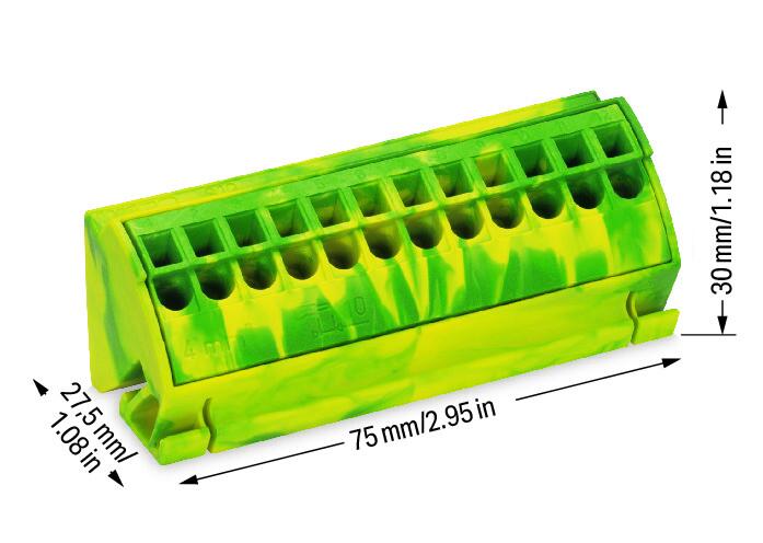WAGO Schutzleiter-Reihenklemme 0,5-4qmm Serie 812 812-100 gn/ge 1Etage TS35
