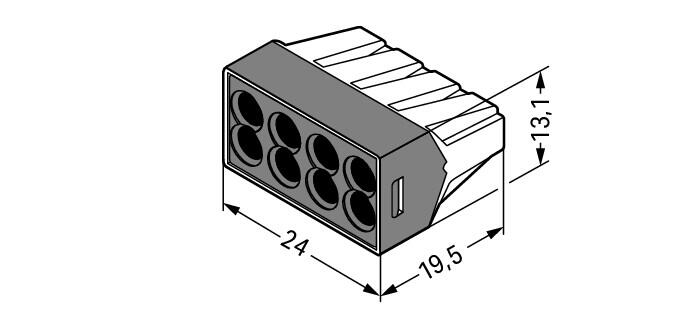 WAGO Steckklemme 8f 400V 24A 1-2,5qmm 773-108 f.Massivleit