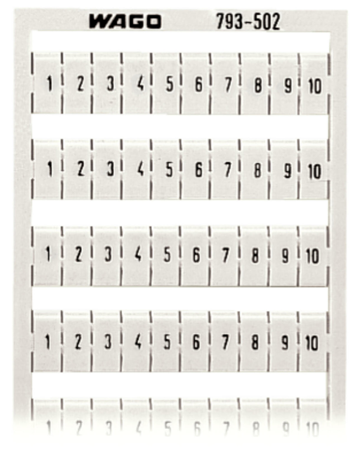 WAGO Klemmenmarkierung rt RM=5mm 1-10 Serie 793 793-502/000-005 horiz