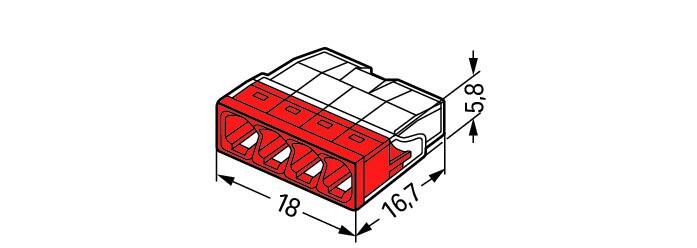 WAGO Steckklemme 4f 450V 24A 0,5-2,5qmm Serie 2273 2273-204 f.Massivleit