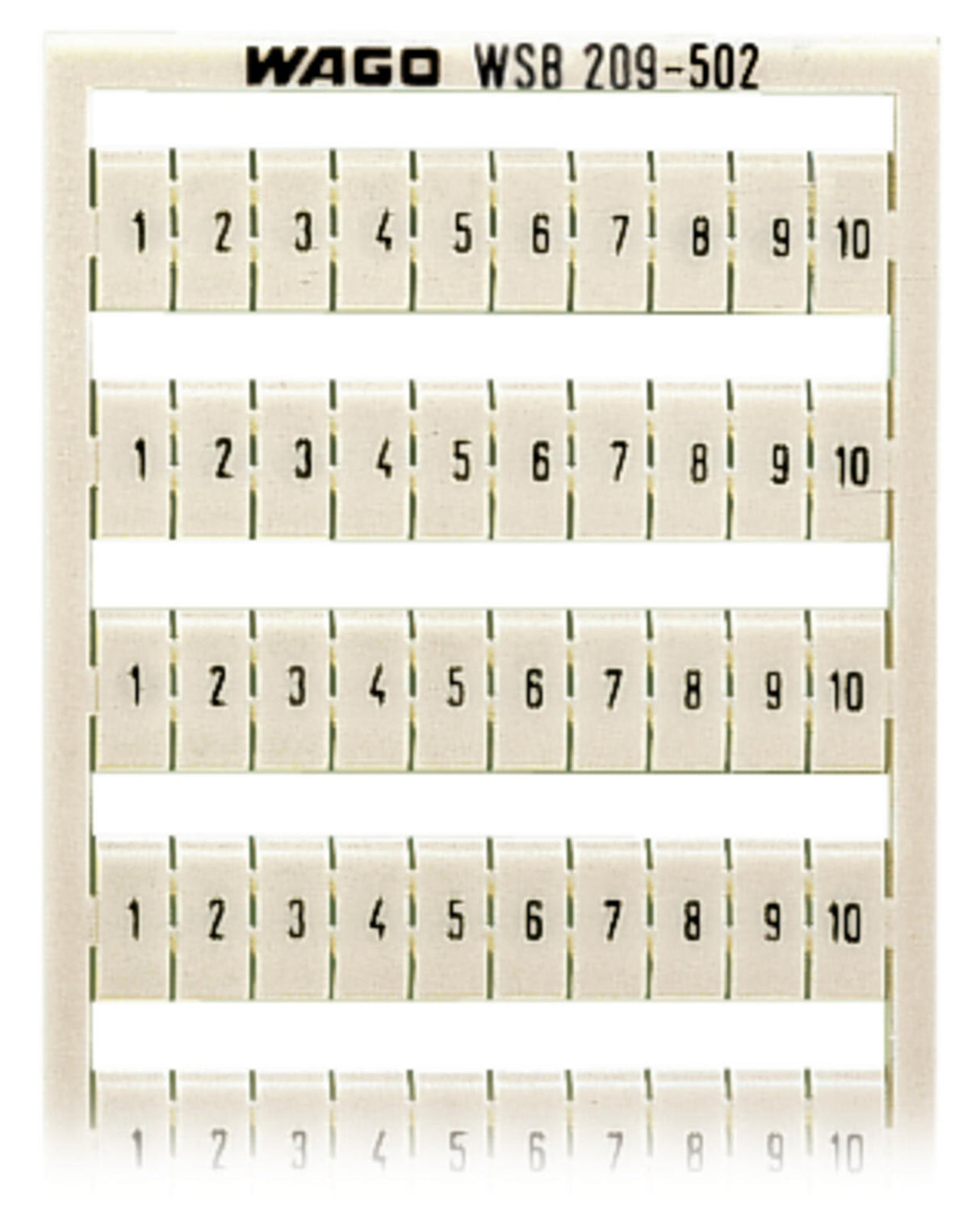 WAGO Klemmenmarkierung ws RM=5mm 1-10 Serie 209 209-502 horiz