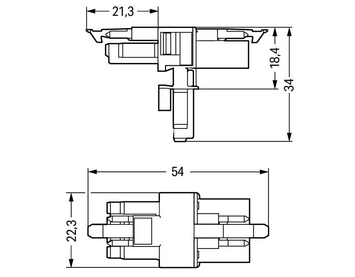 WAGO T-Verteiler PA 4Eing 4p 8Ausg 400V Serie 890 890-1631 16A IP20