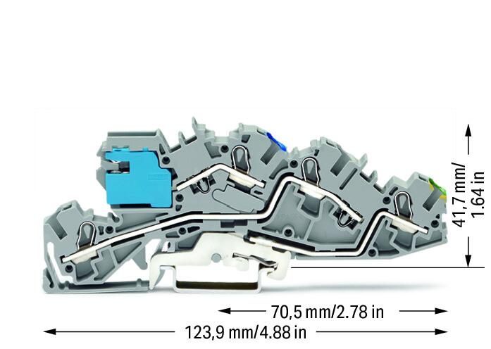 WAGO Installationsklemme 36A 0,5-6qmm gr Serie 2005 2005-7641 3pot Federzug