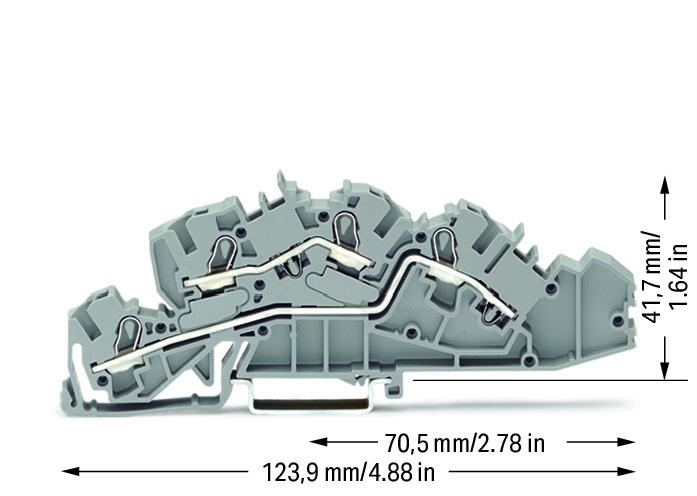 WAGO Installationsklemme 36A 0,5-6qmm gr Serie 2005 2005-7642 2pot Federzug