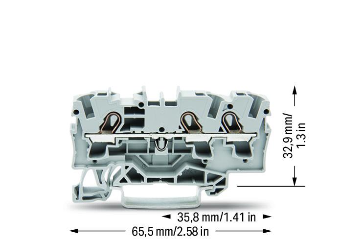 WAGO Reihenklemme 1Etage 3kl gr 32A TS35 Serie 2004 2004-1301