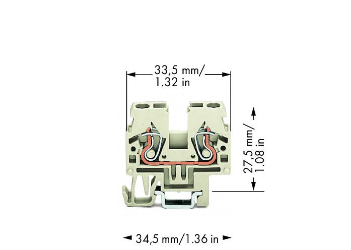 WAGO Reihenklemme 1Etage 2kl lgr 22A Serie 870 870-919 TS15