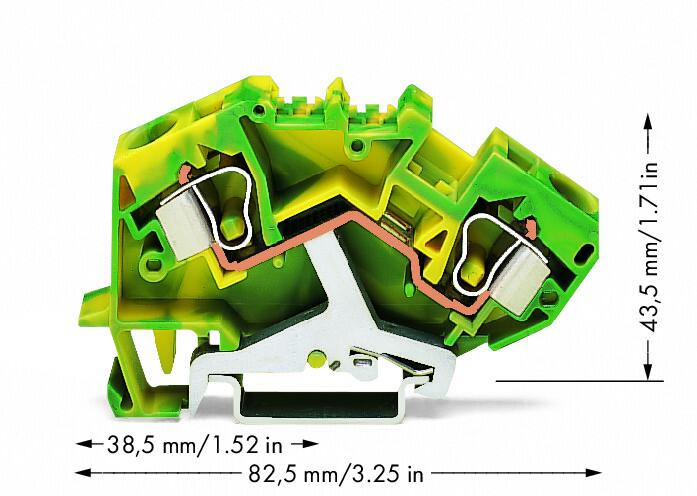WAGO Schutzleiter-Reihenklemme 0,2-10qmm Serie 784 784-607/999-950 gn/ge 1Etage