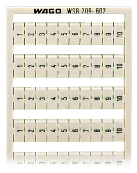 WAGO Klemmenmarkierung ws RM=5mm 1-10 Serie 209 209-602 vert