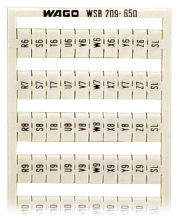 WAGO Klemmenmarkierung ws RM=5mm vert Serie 209 209-650 R6/S6/...Z10/SL