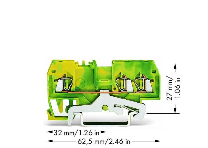 WAGO Schutzleiter-Reihenklemme gn/ge Serie 279 279-687 0,08-1,5qmm 1Etage