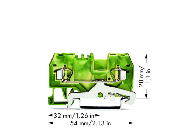 WAGO Schutzleiter-Reihenklemme gn/ge Serie 280 280-907 0,08-2,5qmm 1Etage
