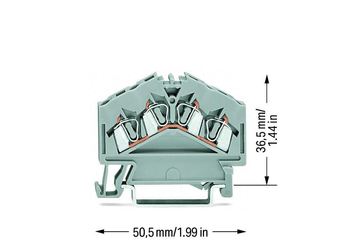 WAGO Reihenklemme 0,08-2,5qmm 1Etage 4kl Serie 280 280-646 gr 24A TS35