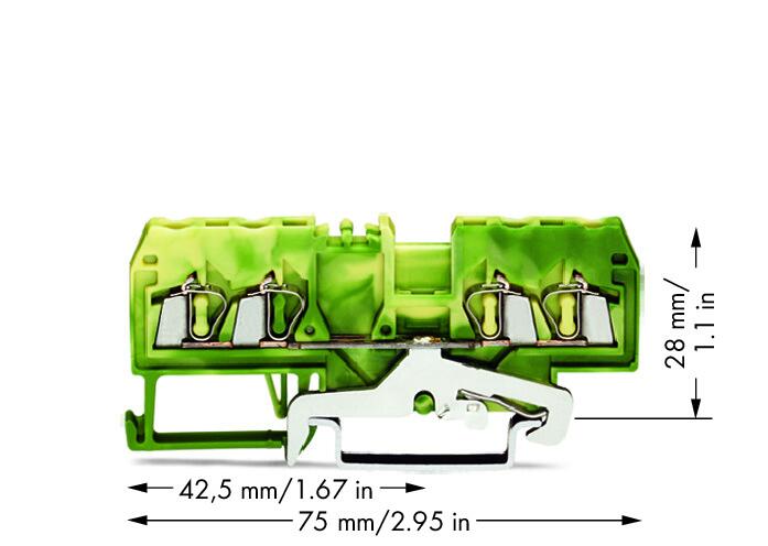 WAGO Schutzleiter-Reihenklemme gn/ge Serie 280 280-837 0,08-2,5qmm 1Etage